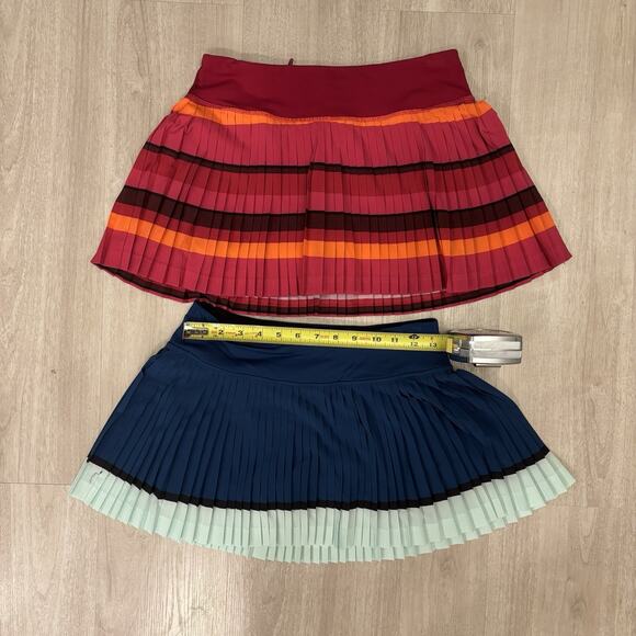 Lululemon Pleated High Rise Women's Tennis Skirt Striped Size 4 - LOT OF 2 - Picture 2 of 12